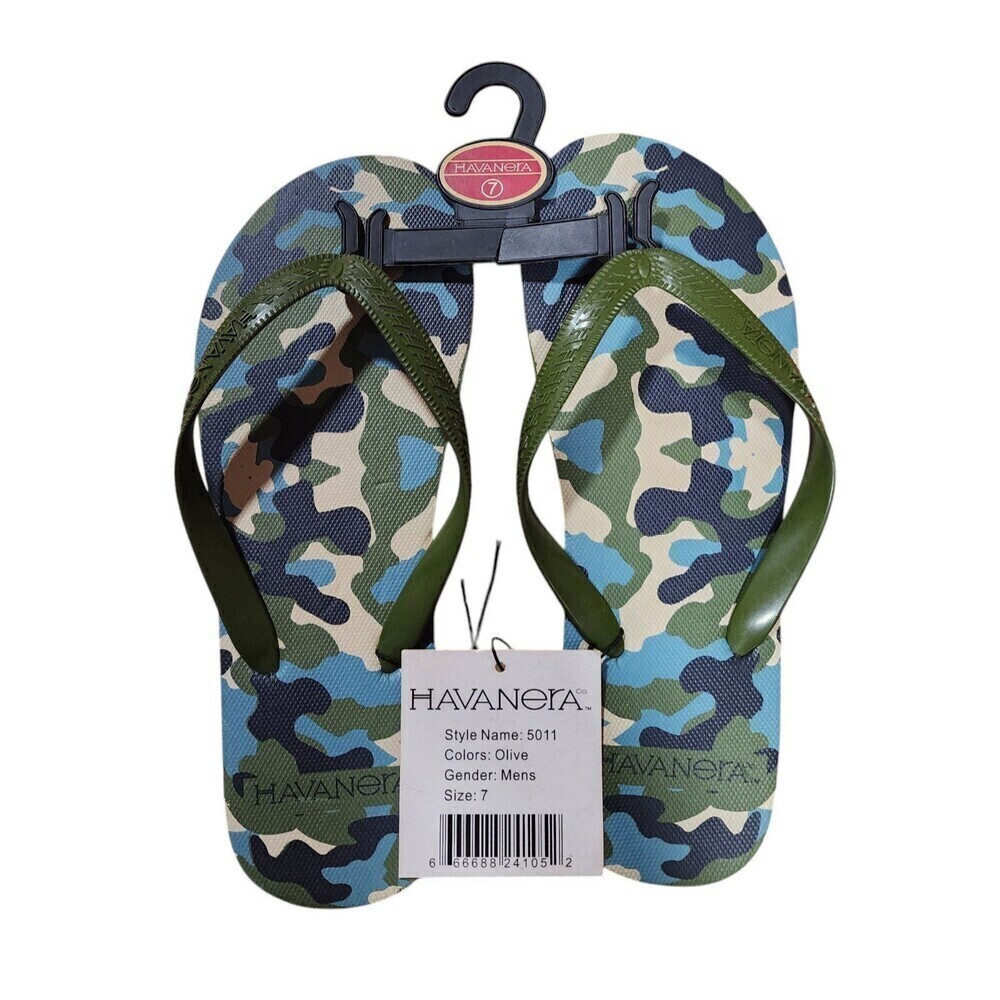 Havanera Men's Camo Flip Flops Size 7
